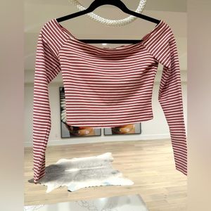 Lovers + Friends striped crop top with long sleeves New with Tags